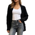thumbnail image 2 of Women Knit Cardigan Long Sleeve Button Front V Neck Open Sweater Coat With Side Pockets Soft Thick Knitted Casual Layering Tops Spring Fall Outerwear Outfits, 2 of 8