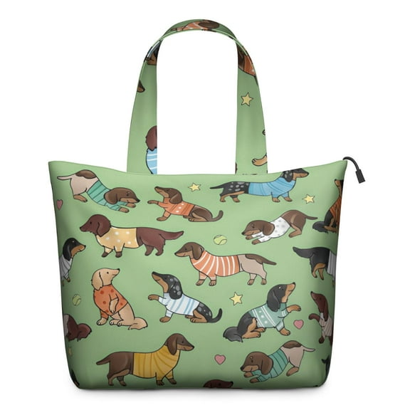 Cute Cartoon Dachshund Travel Tote Bags for Women Carry On,Large Weekender Bags for Women Travel,Multi Functional Duffle Bag for Work,Shopping,Sports