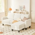 thumbnail image 2 of Furmax 70" Convertible Sectional Sofa Couch 3-Seat L-Shaped Small Sofa Couch with Reversible Chaise for Small Living Room, Apartment and Small Space, Linen White, 2 of 9