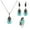 Blue, variant on Yesbay Leaf Water Drop Faux Turquoise Pendant Necklace Ring Earrings Women Jewelry Set,Red US 9