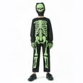 thumbnail image 6 of GYRATEDREAM Kids Skeleton Costume Glow in the Dark Skeletons Boys and Girls Halloween Skeleton Costumes Jumpsuit Pajama for 10-14Y Black, 6 of 7