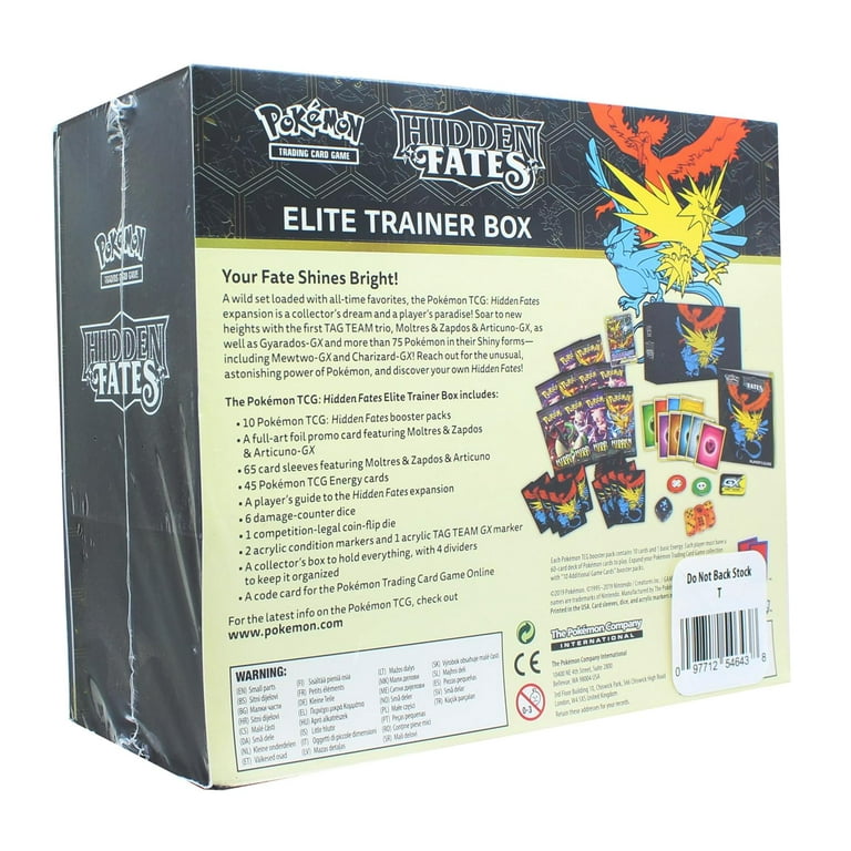 Pokemon Hidden Fates Elite Trainer Box Trading Card Game