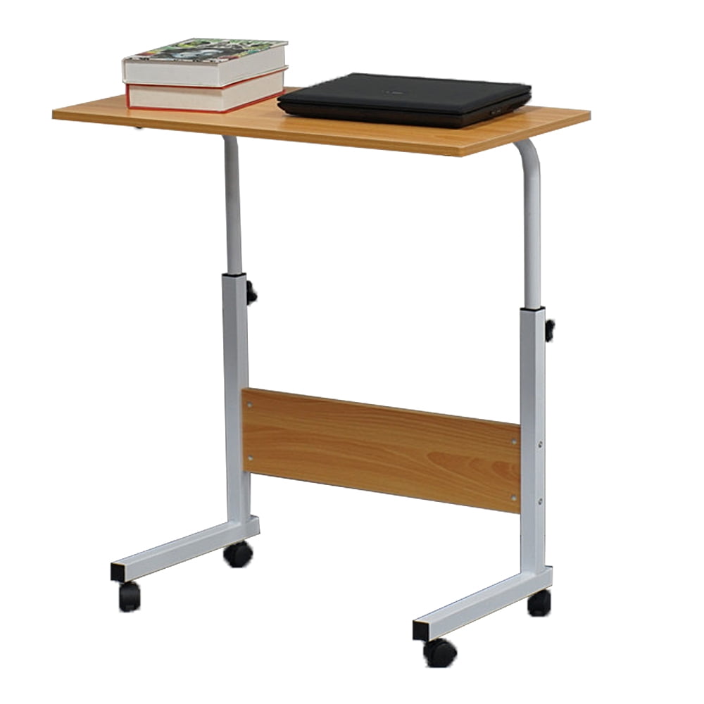 Small Table with Wheels, E1 15MM Chipboard Steel Tray Table, Adjustable