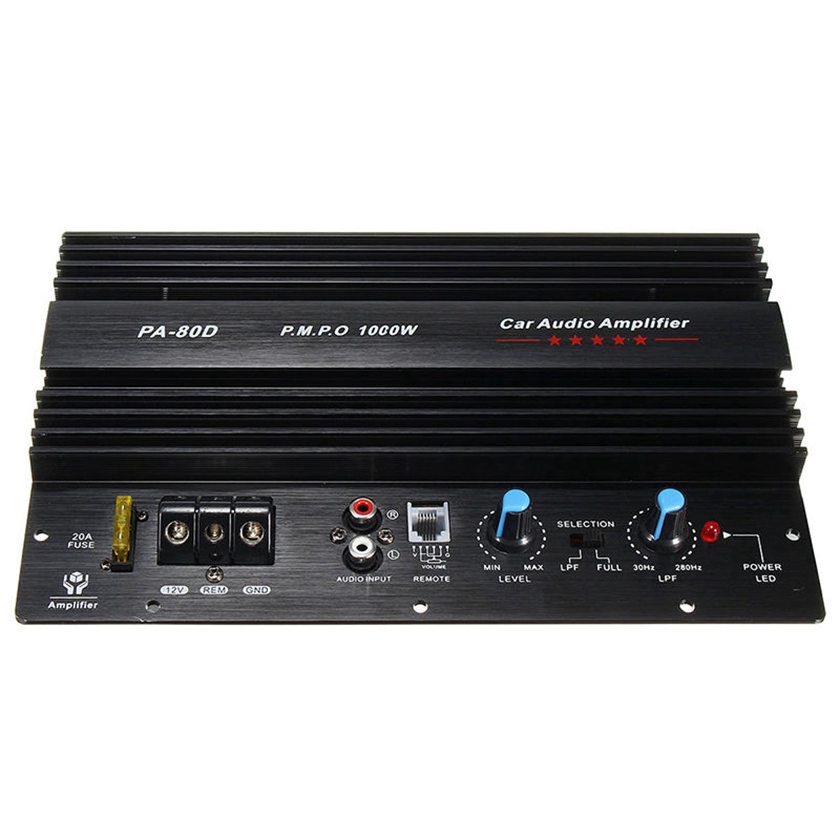 2X 12V 1000W Mono Car Audio Power Amplifier Powerful Bass Subwoofers Amp PA80D,2* Car Audio Amplifier,black