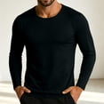 thumbnail image 4 of Hvogkswy Compression Shirt Men, Crew Neck Dry Workout Base Layer Undershirt Thin Stretchy Slim Comfy Long Sleeve Tops, 4 of 8