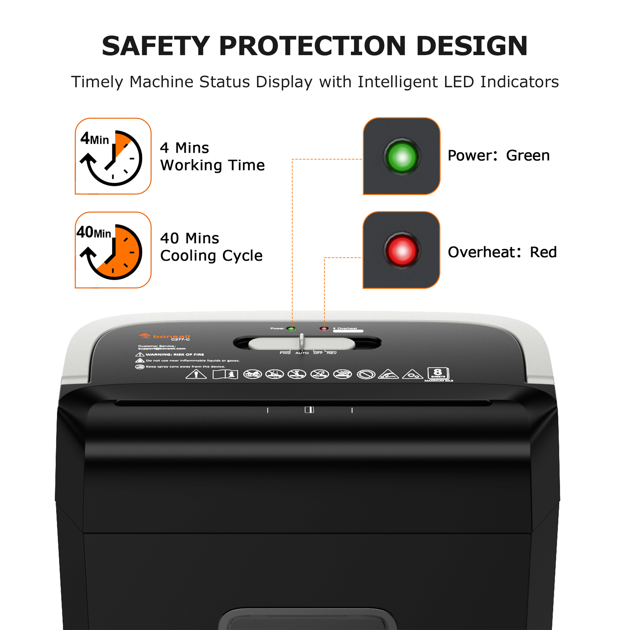 Bonsaii C277-C 8-Sheet Cross-Cut Paper Shredder photo 5