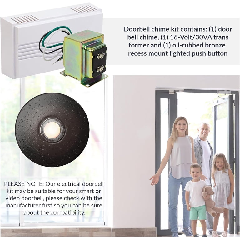 Newhouse Hardware Wired Doorbell Chime Kit with Transformer and