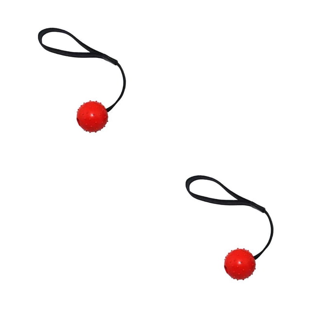 Billuyoard Pelota de juguete Cuerda Morder Entrenamiento Breaker Alivio del estrés Al aire libre Interactivo Fetch Elasticity Props Gifts Dog Pet 6cm rojo 2Conjunto