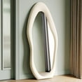 thumbnail image 3 of Anyrose 63"x24" Full Length Mirror Irregular Wavy Mirror Wall Mirror Hanging or Leaning,White, 3 of 5