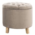 thumbnail image 3 of Safavieh  Amelia Mushroom Taupe Cotton Tufted Storage Ottoman, 3 of 8