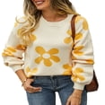 thumbnail image 2 of Ladies‘ Loose Knit Pullovers with Long Sleeves and Drop Shoulders in Floral Design, 2 of 9