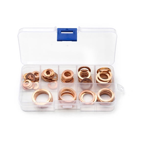 80PCS/set M6/M8/M10/M12/M14/M16/M18/M20 Solid Copper Crush Washers Spacer Flat Ring Oil Brake Sealing Kit Assorted Gaskets