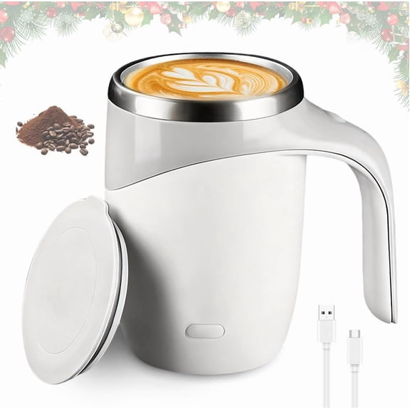 2026 New Automatic Magnetic Stirring Coffee Mug, SelfStirring Coffee Mug Rechargeable, Stainless Steel Self Mixing ,Coffee Cup Stirrer Auto Mug for Office, School (Brown)