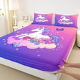 thumbnail image 4 of Erosebridal Girls Unicorn Full Size Sheets,Colorful Blossom Flowers Bed Sheets For Kids 4pcs, 4 of 6