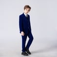thumbnail image 4 of Wehilion Boys Velvet Blue Suits 5 Piece Slim Fit Dress Suit Set for Wedding, 4 of 8