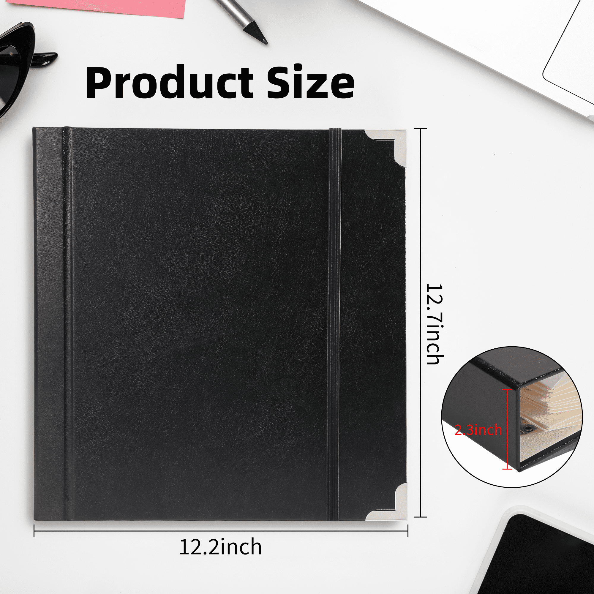 Important Document Organizer with Labels for Home, School, Office Use（1pcs-black）