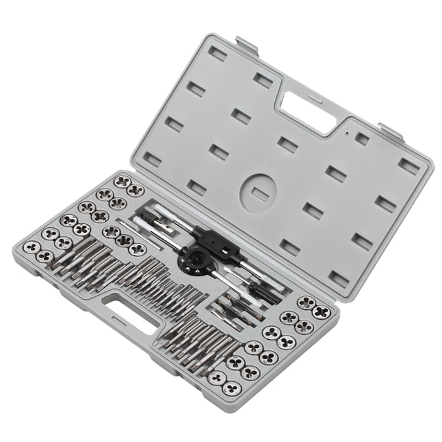 Amdohai Ensemble de 60 Pcs Robinet & Détection Tailles SAE et Métriques Vis Filetage avec Poignées Robinet & Détection Tournevis Étui de Rangement