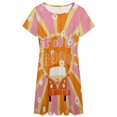 thumbnail image 3 of Two Groovy Dress Summer Street Style Dresses Female Short Sleeve Printed Sundress, 3 of 7