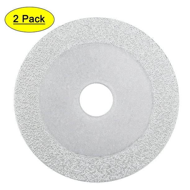 Ruedas de corte de diamante Uxcell de 4.5 pulgadas Disco de molienda para piedra, cerámica, vidrio 46 granos tono plateado 2 paquetes