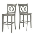 thumbnail image 5 of Weston Home Farmhouse Vintage Double X Solid Wood Bar Height Chair, Set of 2, Antique Grey, 5 of 6