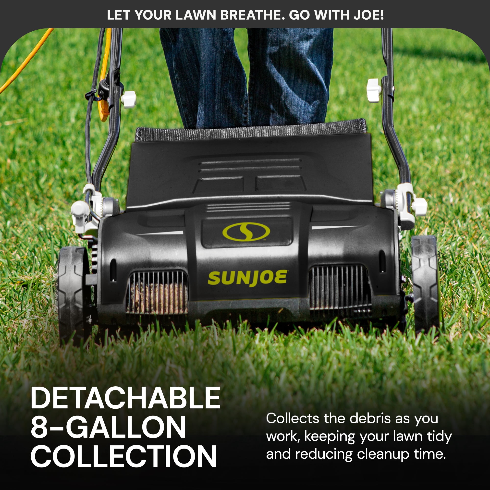 Sun Joe, AJ801E-RM, Walk-Behind Mowers, Electric Lawn Dethatcher Scarifier, 12 Amp, Green/ 13 Inch, 1, 1