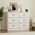 thumbnail image 5 of Vabches 6 Drawers Dresser with Charging Station for Bedroom, Wood Chest of Drawers, Farmhouse,White, 5 of 12