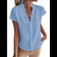 thumbnail image 1 of Camisetas Sin Mangas de Verano Informales con Cuello en V y Volantes para Mujer Azul L, 1 of 8