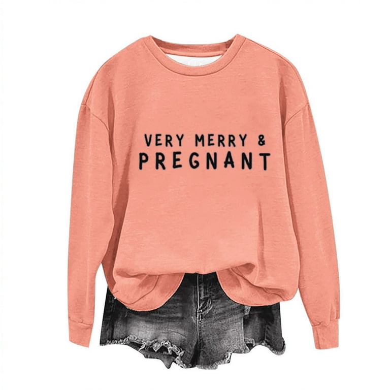 Ladies Christmas Tops Maternity Merry Christmas Print Xmas Jumper For Ladies Comfy Soft Christmas Sweater Pullover Loose Fit Plus Size Hoodie Blouse Walmart
