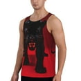 thumbnail image 2 of KLL Black Panther Red Background Print Men's Muscle Gym Workout Stringer Tank Tops Bodybuilding Fitness T-Shirts Tank Tops Men-3X-Large, 2 of 7