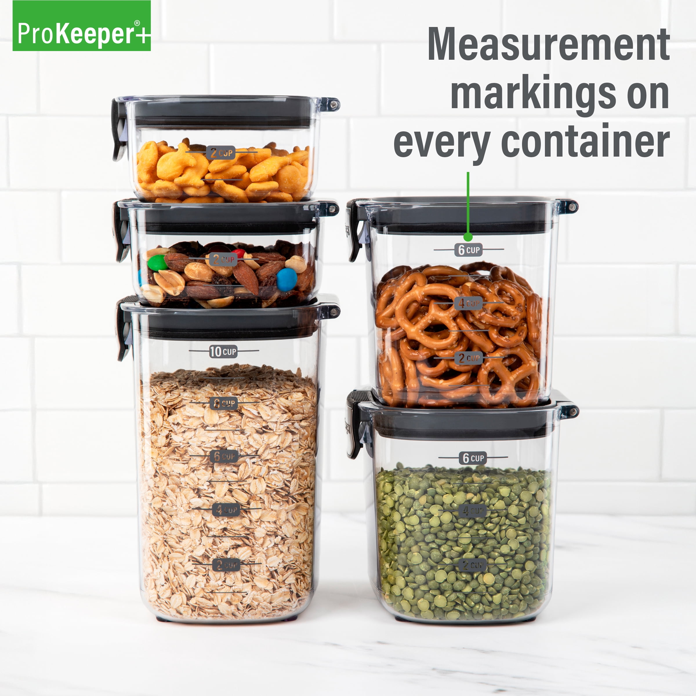 ProKeeper+ Airtight 5-Piece BPA-Free Pantry Storage Container Set