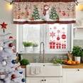 thumbnail image 5 of Christmas Curtain Valances for Windows, Kitchen Valance Window Treatments Panel 2 Pack, Xmas Tree Snowman Birch Snowflakes Balls Plaid Rod Pocket Short Curtains for Bathroom Bedroom 42 x 12 Inch, 5 of 8