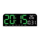 thumbnail image 1 of Reloj digital grande LED con fecha, semana, temperatura, montaje en pared, temporizador enorme, Verde, 1 of 9