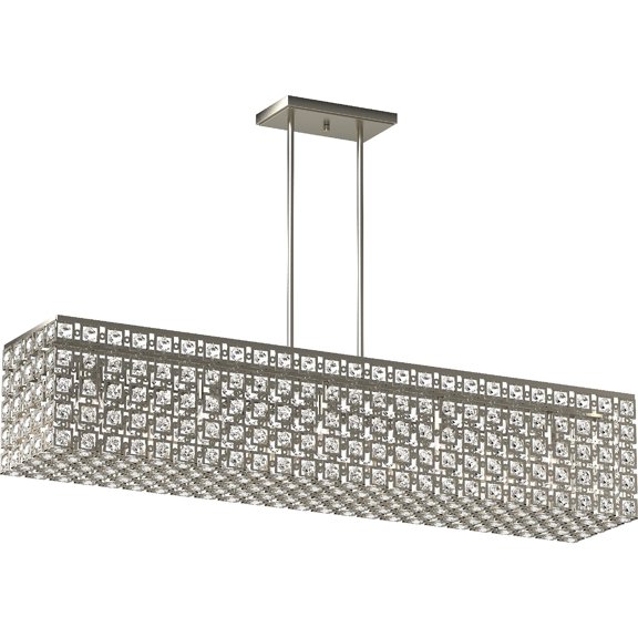 Volume Lighting 5-Light Indoor Elegant Glam Brushed NickelRectangle