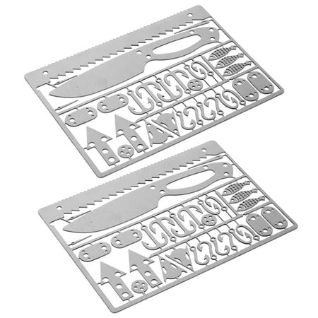 CSK Survival Card Camping Multitool Gear (2pcs) Stainless Steel EDC Fishing Hooks