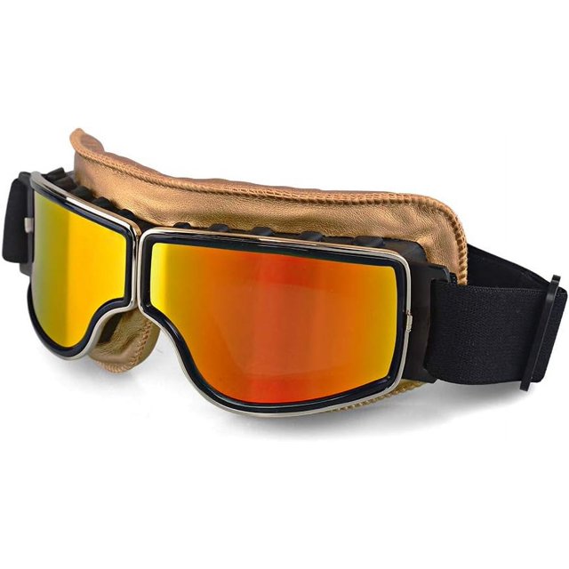 LILSIS Motorcycle Goggles Vintage Motorcycle Goggles Aviator Pilot Scooter Goggles