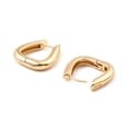 thumbnail image 2 of Brass Hoop Earrings Teardrop Light Gold 19x18.5x4mm, 2 of 2