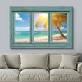 thumbnail image 3 of wall26 Canvas Print Wall Art Window View Tropical Sunset Beach Paradise Nature Wilderness Photography Modern Art Rustic Scenic Colorful Ultra for Living Room, Bedroom, Office - 12"x18", 3 of 5