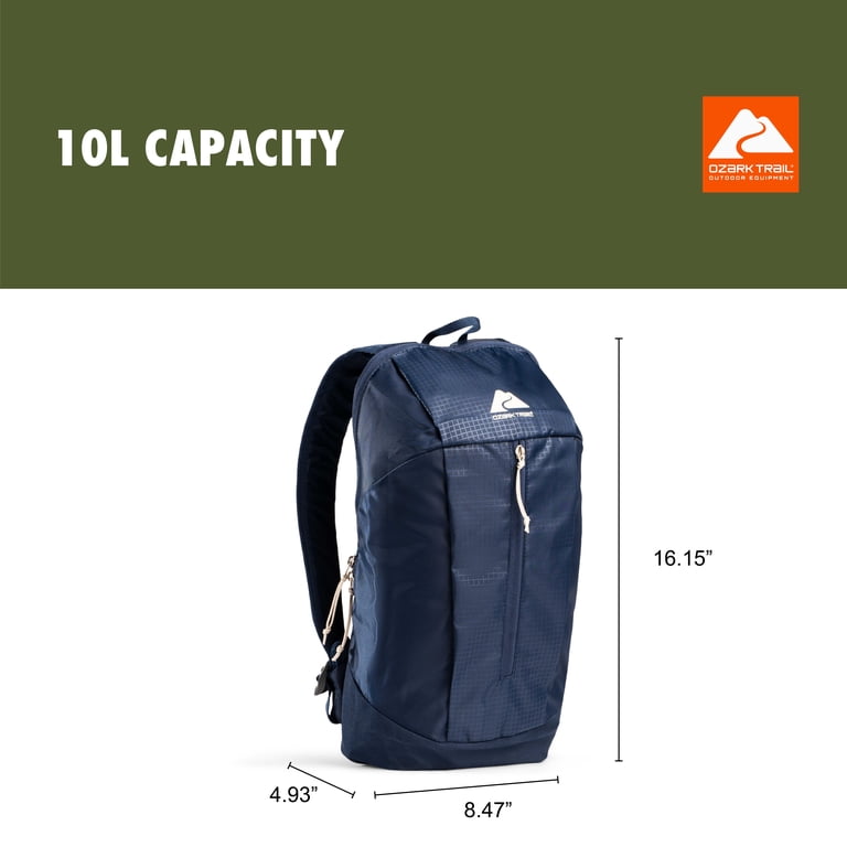 Ozark Trail 10L Adult/Teen Polyester Daypack Backpack, Navy