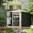 thumbnail image 2 of Barara King Outdoor Sheds, Outdoor Storage Tool House,8 x 4ft Outdoor Garden Shed, Metal Shed with Air Vents and Lock, Dark Gray, 2 of 11
