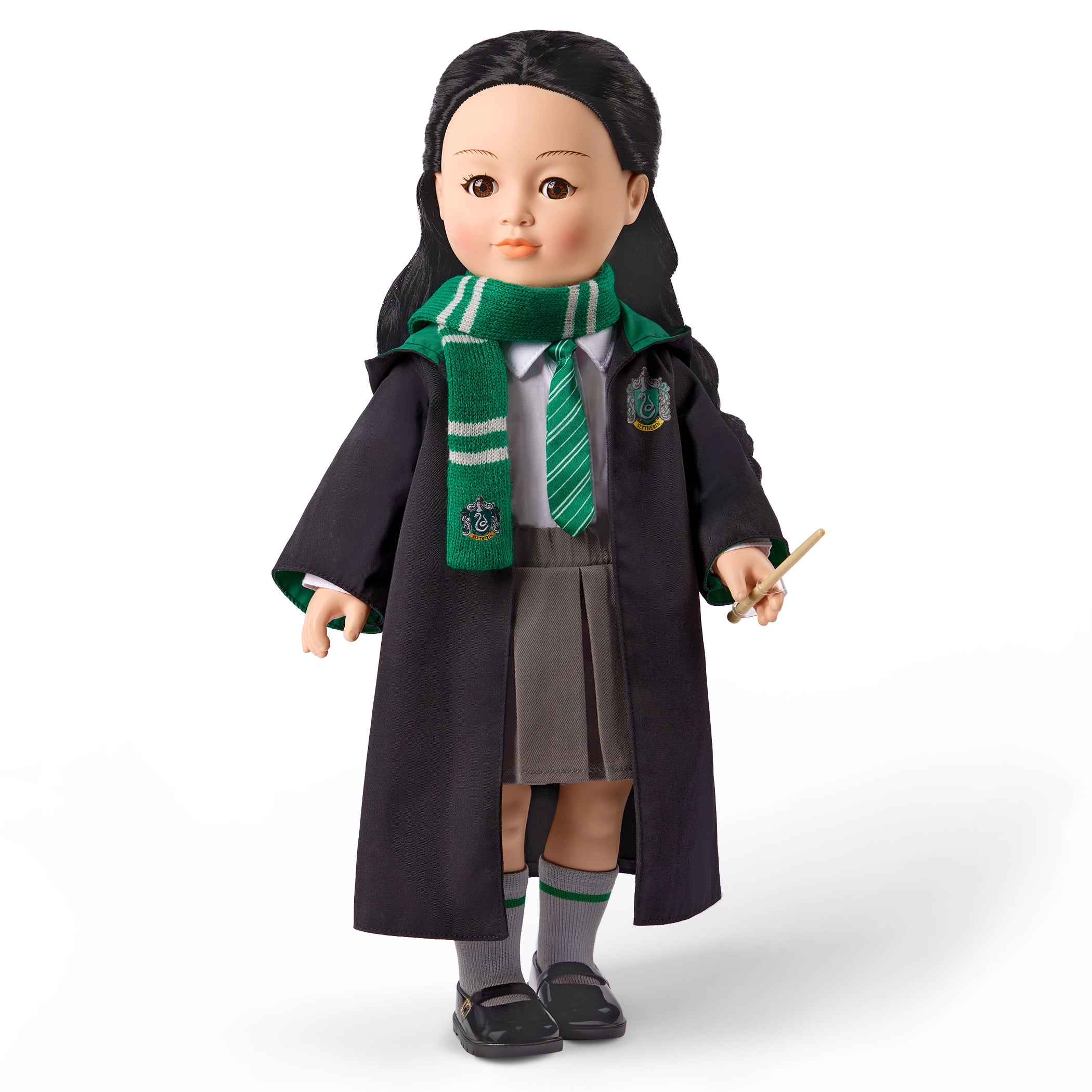 Harry Potter ™ Slytherin ™ School Uniform with Wand for 18-inch Dolls Toys Kids 5 Years +