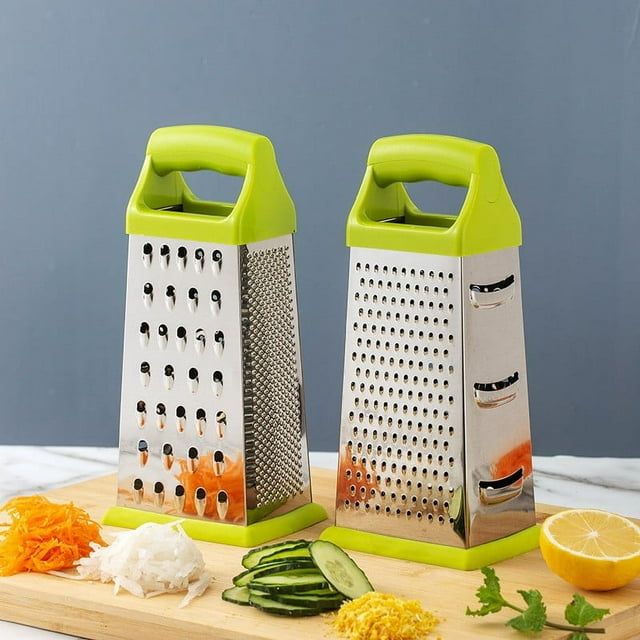 Stainless Steel Cheese Grater,4 in 1 Grater for Cheese,Professional Box Grater,Multi-function Vegetable Slicer,Food Shredder for 4-Sided,Best for Cheese, Vegetables, Ginger