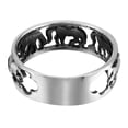 thumbnail image 5 of Wild Elephant Herd Caravan Sterling Silver 9 MM Band Ring-8, 5 of 5