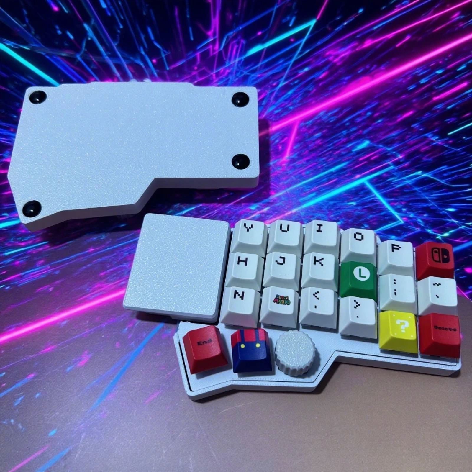 Corne V4.1 Procyon Split Keyboard Kit Square Touchpad Custom RGB VIA with Mouse Knob Hot Swappable Mechanical Keyboard Kit, Wired Single Mode MX Switch, FDM Printed Shell Split Keyboard