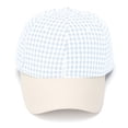 thumbnail image 2 of UTSJKR Womens Gingham Panel Soft Crown Baseball Cap with Curved Brim for Weekend Errands Coffee Meetup Coastal Drive Light Breathable UV Block Casual Headwear Light Blue, 2 of 6