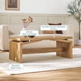 thumbnail image 4 of Walker Edison Modern Easy Assembly Split-Top Coffee Table, Heritage Oak, 4 of 16