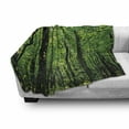 thumbnail image 3 of Nature Soft Flannel Fleece Blanket, Woodland Tree Forest Jungle in Sunny Day Mother Earth Environment Picture, Cozy Plush for Indoor and Outdoor Use, 70" x 90", Fern Green Seal Brown, by Ambesonne, 3 of 6