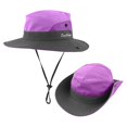 thumbnail image 3 of 2 Pcs Chapeaux de Pêcheur pour Femmes Queue de Cheval Protection UV Chapeau de Soleil Grand Bord, 3 of 7