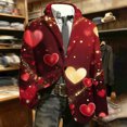 thumbnail image 2 of IWRICH Men's Corduroy Valentines Blazer Love Heart Button Casual Suit Jacket Slim Fit Loose Work Sport Coat with Pocket 08-Red XL, 2 of 5