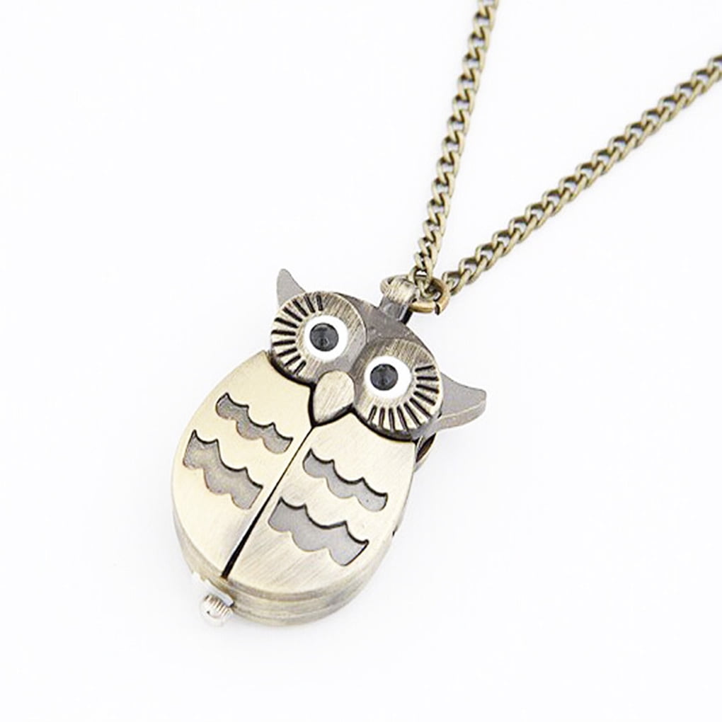 TureClos Animal Locket Pocket Watch Clock Pendant Necklace Men Women Birthday Anniversary Gift