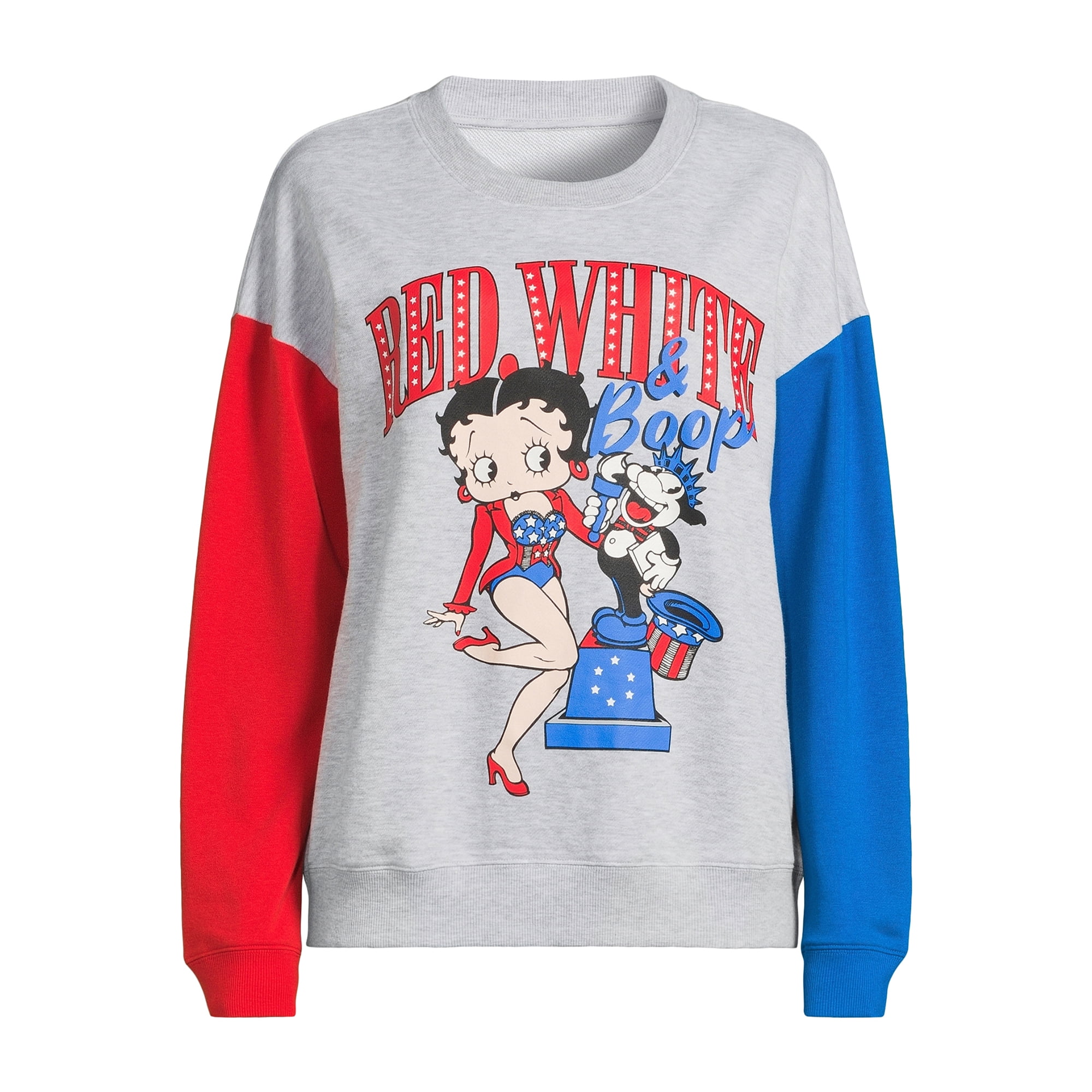 Betty Boop Women's Juniors Americana Collection Crew Sweatshirt